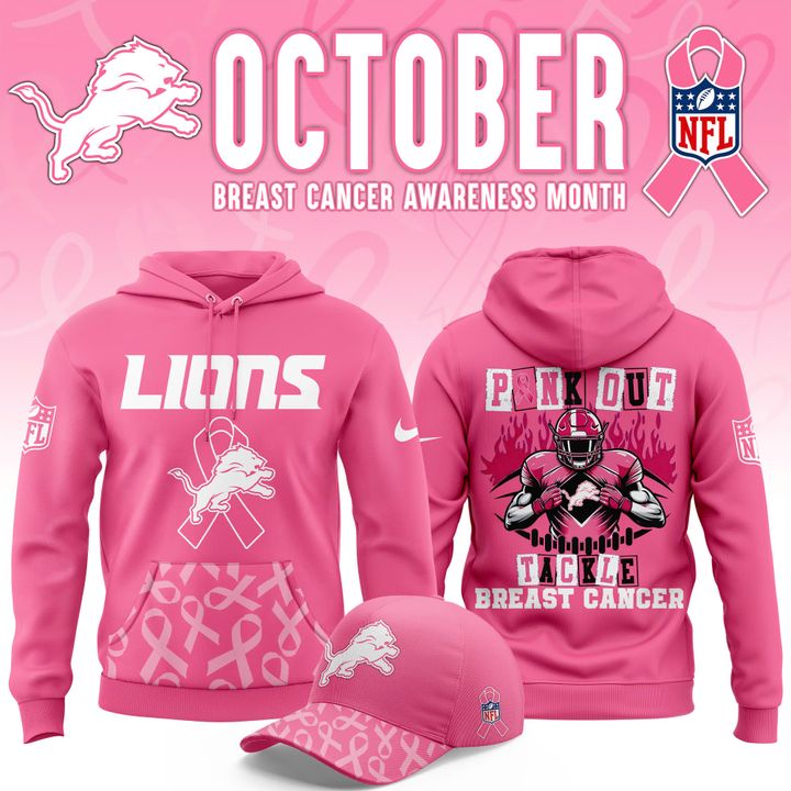 Detroit Lions '' OCTOBER BREAST CANCER AWARENESS MONTH '' Hoodie