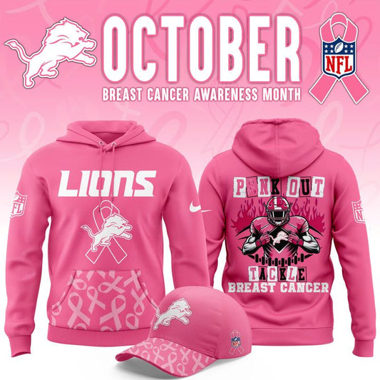 Detroit Lions '' OCTOBER BREAST CANCER AWARENESS MONTH '' Hoodie