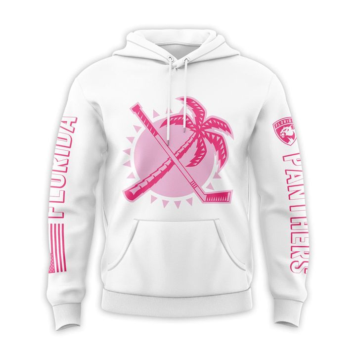 Florida Panthers Sun & Stick Pink Logos Hoodie