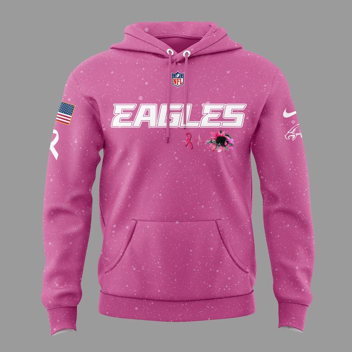 Exclusive Version Philadelphia Eagles Breast Cancer Awareness Pink Hoodie 2025