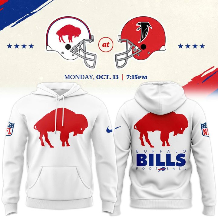 Buffalo Bills 2025 Classic Logo Hoodie V2 - White