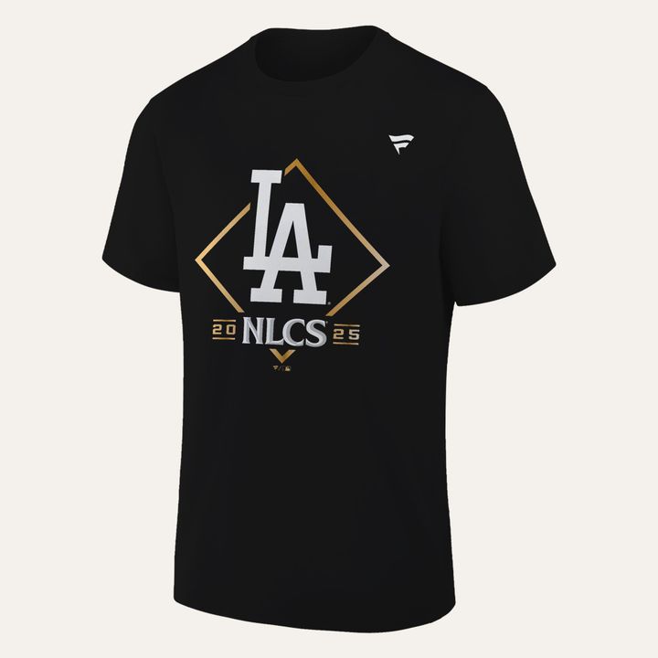 1. Los Angeles Dodgers Fanatics Black 2025 National League Division Series Champions Locker Room T-Shirt