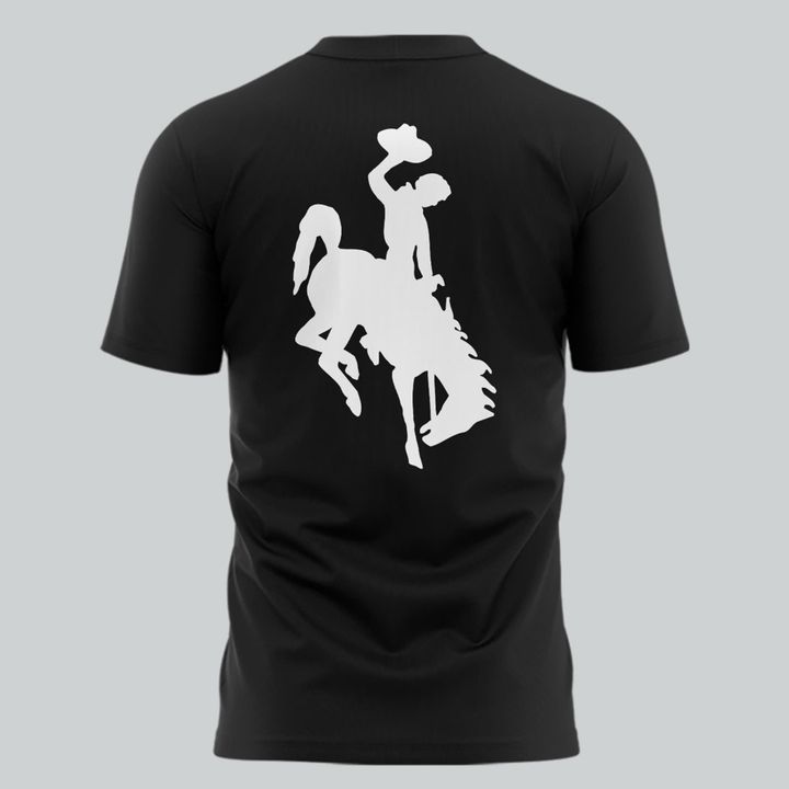 2025 Wyoming Cowboys Dark Mode Black T-Shirt