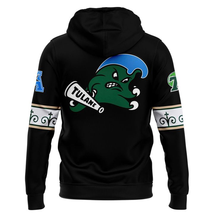 Tulane Green Wave football City Edition Black Hoodie