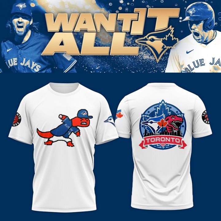 Toronto Blue Jays x Toronto Raptors White T-Shirt