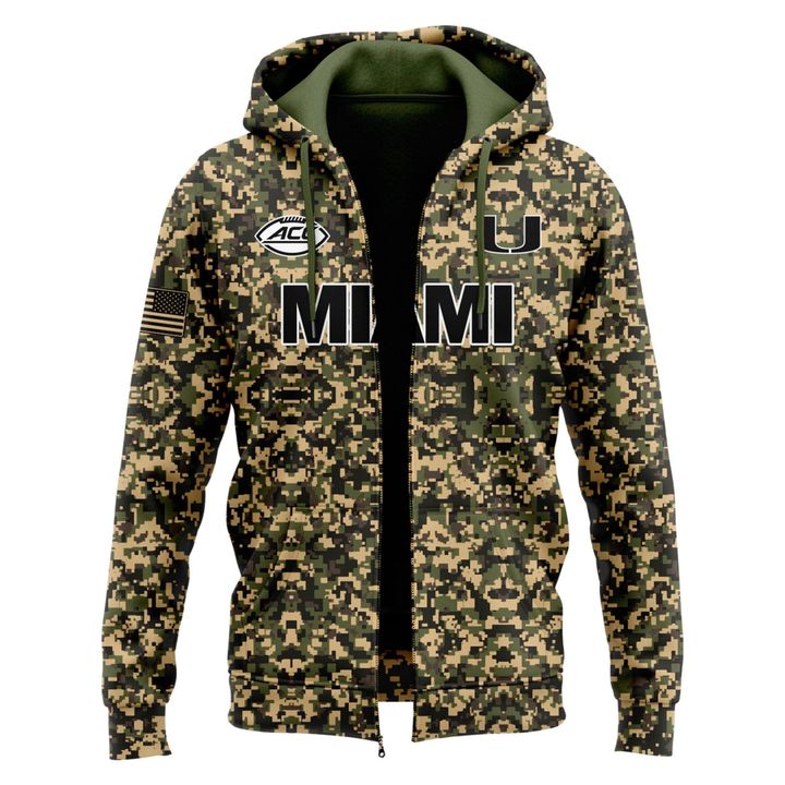 Special 2025 Miami Camo Uniforms Hoodie Zip Hoodie
