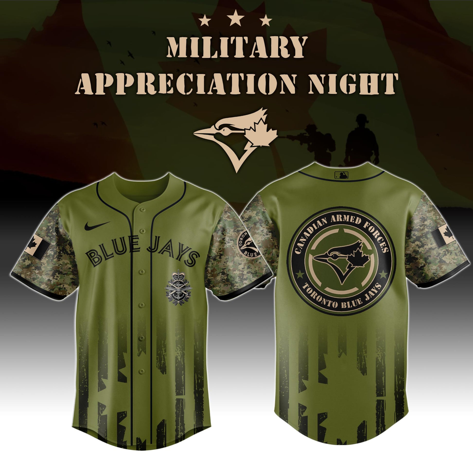_Toronto Blue Jays MLB x Army Military Appreciation Night Jersey Editions Limited 2025