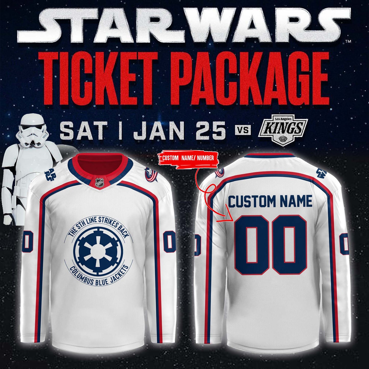 Columbus Blue Jackets x 2025 Star Wars Night Custom Jersey