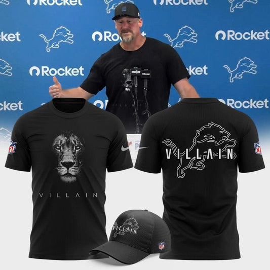 Dan Campbell Detroit Lions Villain 2025 Limited Tshirt Black V4