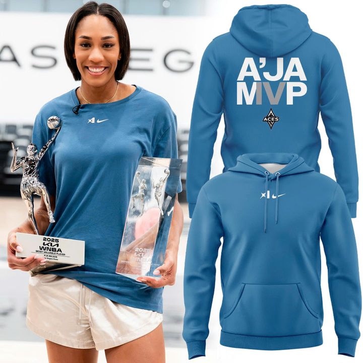 Speical New 4x M'VP A'ja Wilson Blue Hoodie