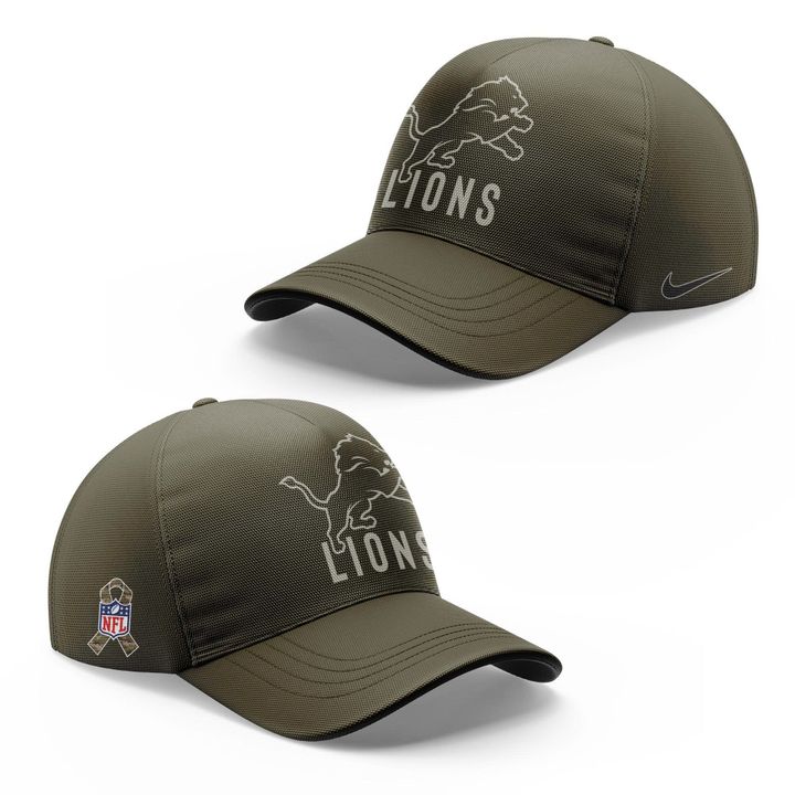 Men's Detroit Lions Olive 2025 Salute to Service Sideline Hoodie