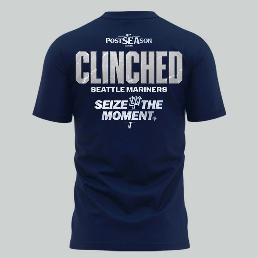 Special New October Baseball Clinched Seize The Moment Post Season 2025 T-Shirt
