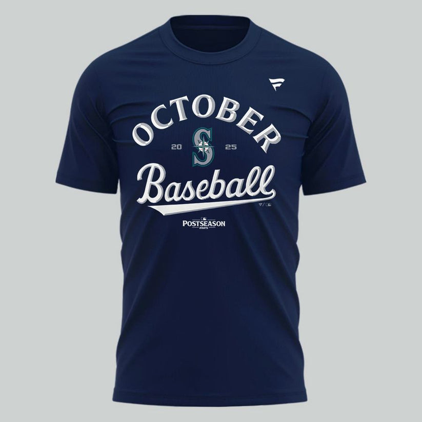 Special New October Baseball Post Season 2025 Tridient Vintage Logo T-Shirt