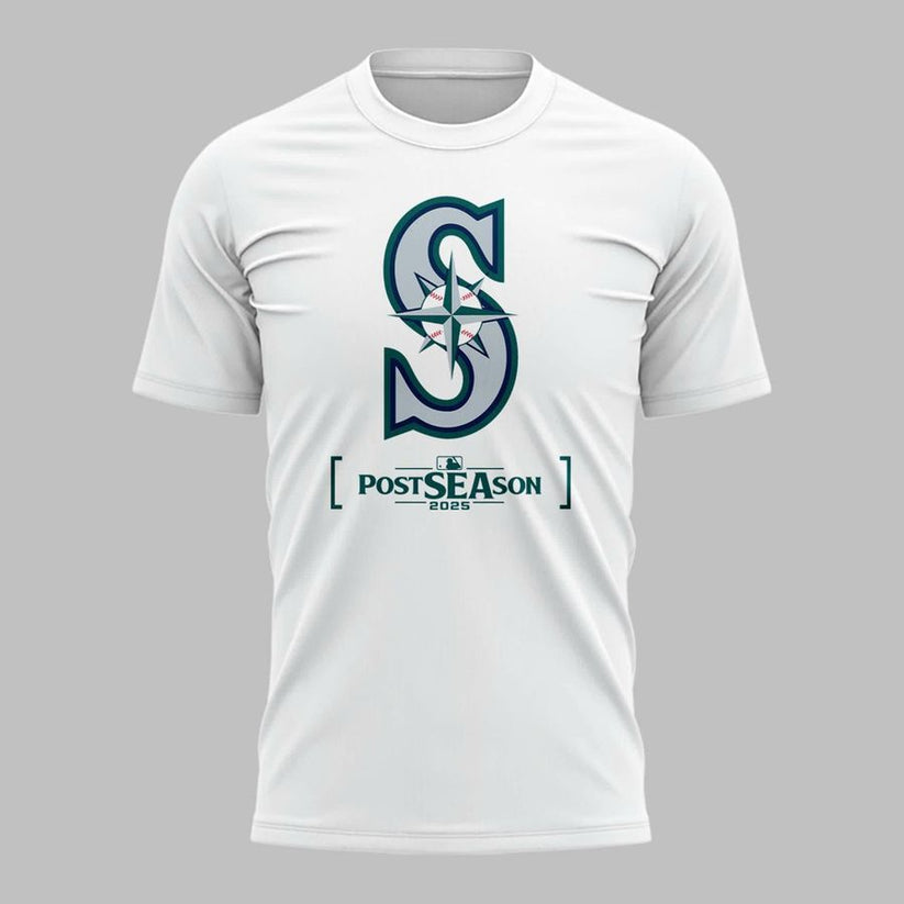 Seattle Mariners White 2025 Postseason T-Shirt - Limited Edition