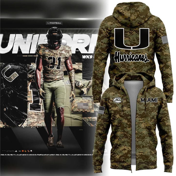 Miami Hurricanes Military Appreciation Zip Hoodie