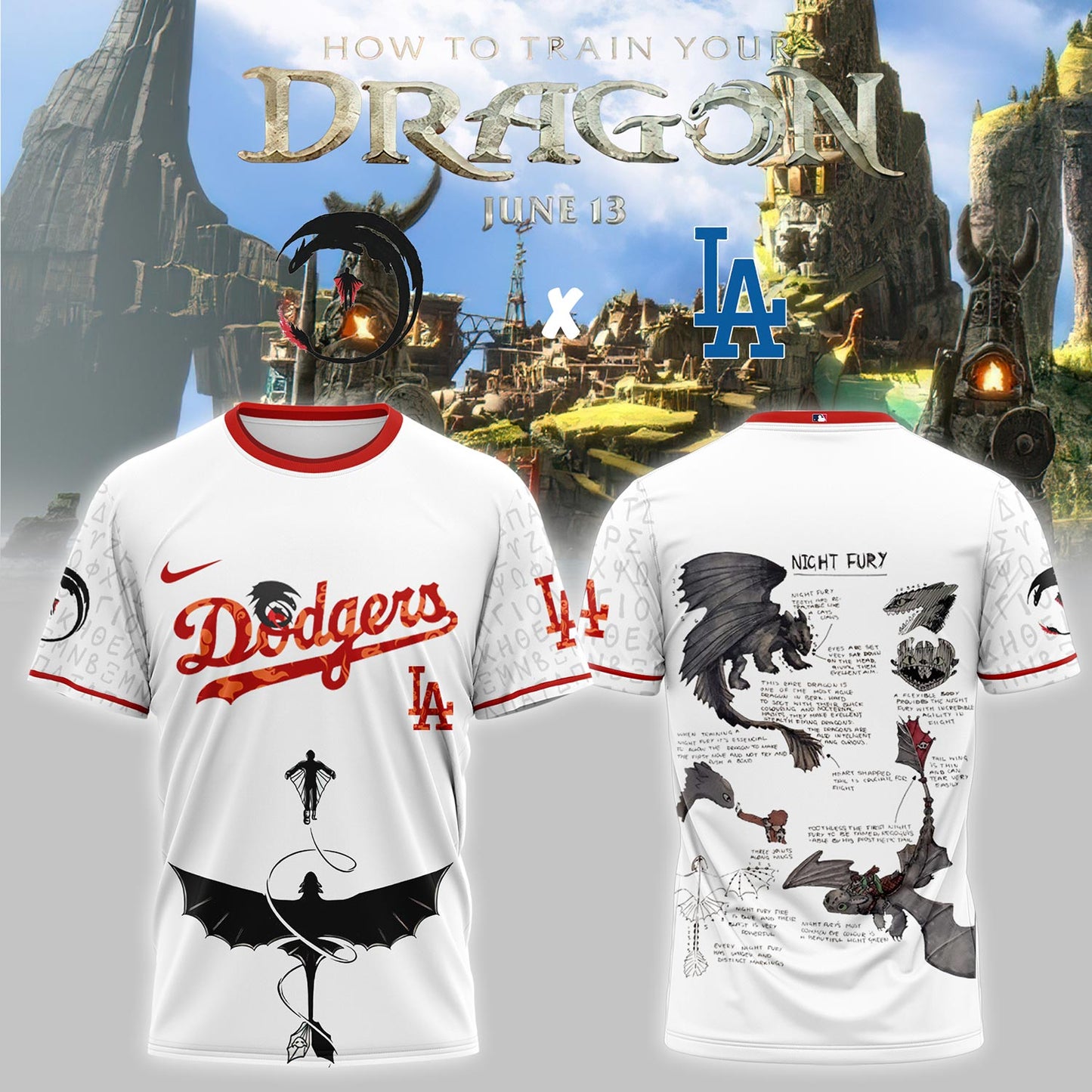 __,.Los Angeles Dodgers _ How to Train Your Dragon Limited T-Shirt 2025