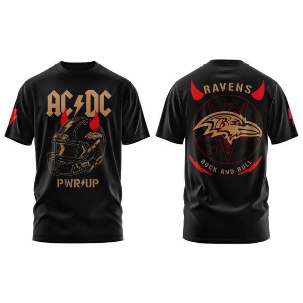 Baltimore Ravens Football Helmet PWR UP US Tour 2025 Shirt v2