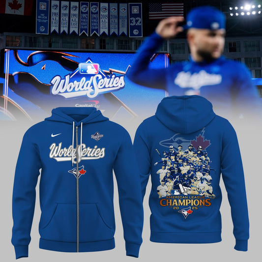 Toronto Blue Jays Royal 2025 World Series Collection Therma Fleece Zip Hoodie v2