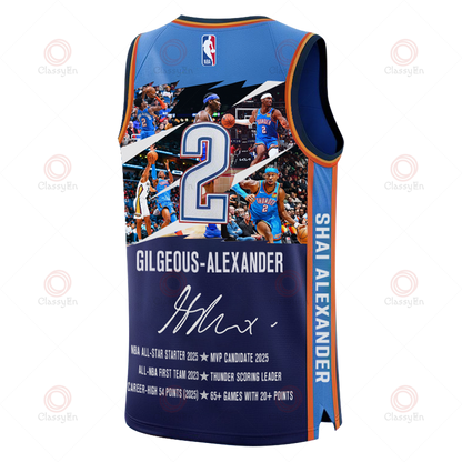 Shai Gilgeous-Alexander #2 Oklahoma City Thunder Basketball 3D Basketball Jersey