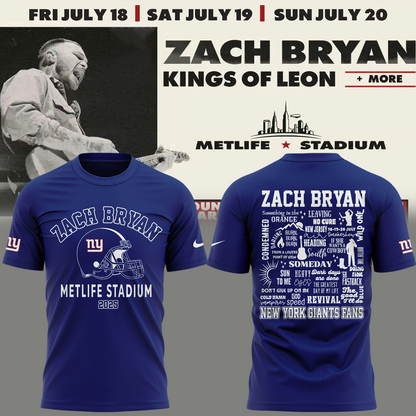 Exclusive Versio Zach Bryan x New York Giants Tshirt 2025