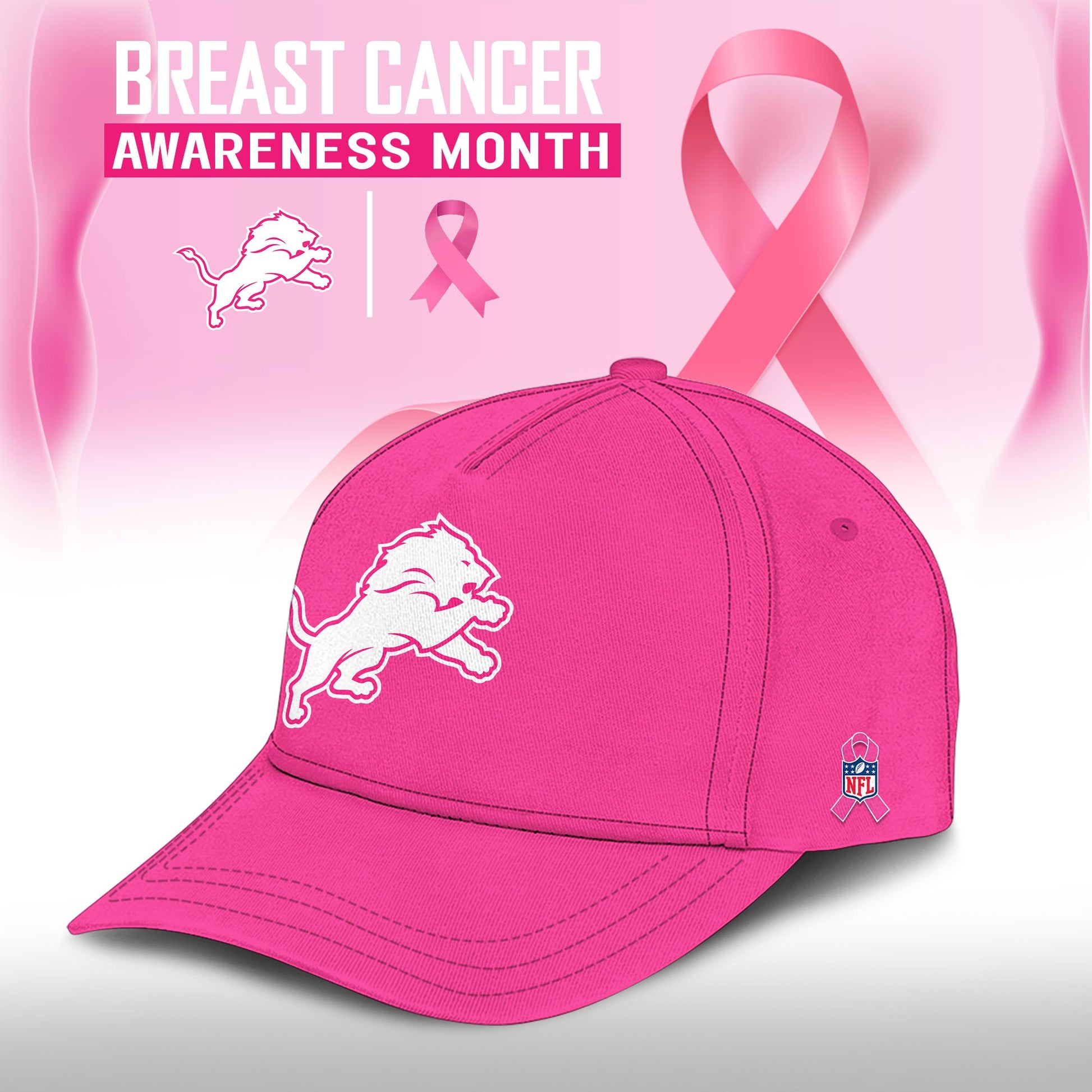 Detroit Lions Breast Cancer Awareness 2025 Special Hoodie