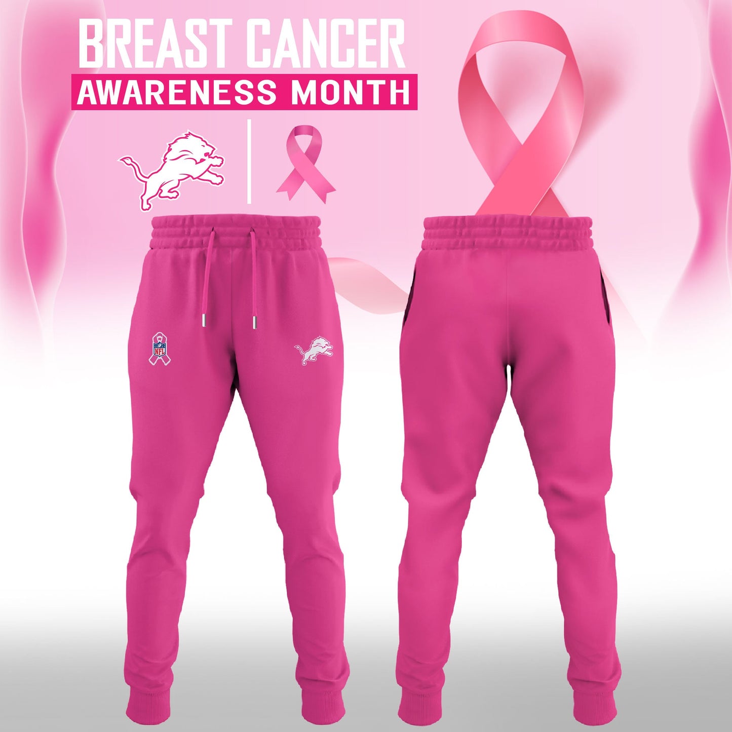 Detroit Lions Breast Cancer Awareness 2025 Special Hoodie