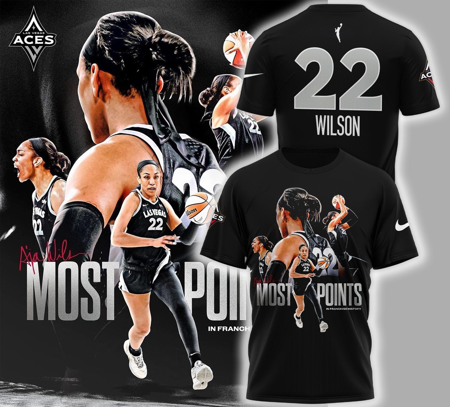 Las Vegas Aces x A'ja Wilson New T Shirt