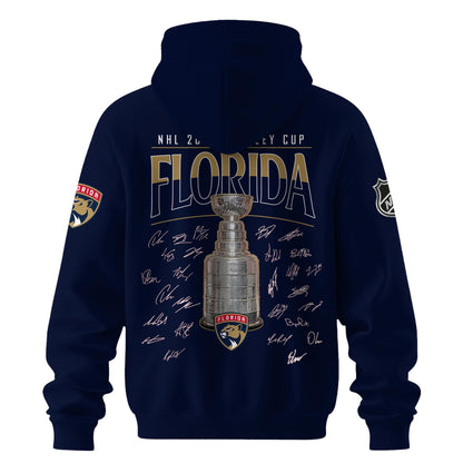 Florida Panthers Champion Hoodie Signature Stanley Cup Final 2025