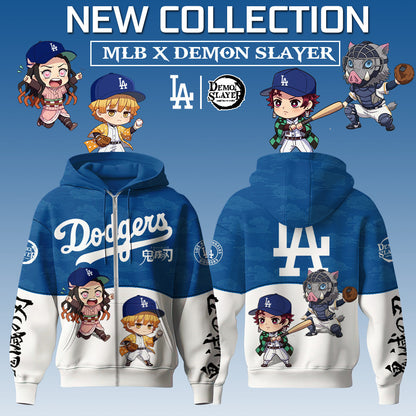 Los Angeles Dodgers MLB x Demon Slayer Special Edition Zip Hoodie 2025