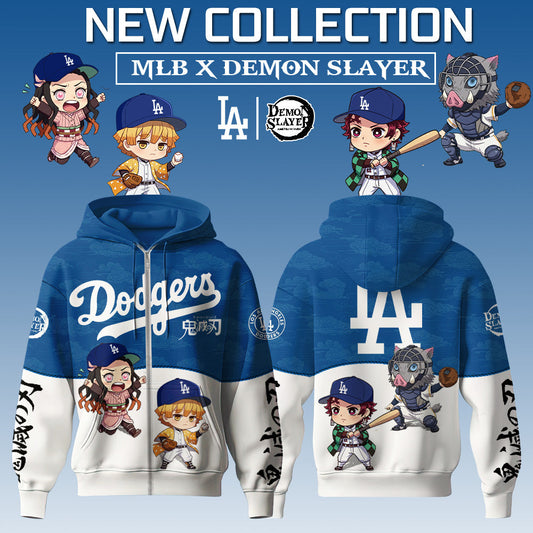 Los Angeles Dodgers MLB x Demon Slayer Special Edition Zip Hoodie 2025