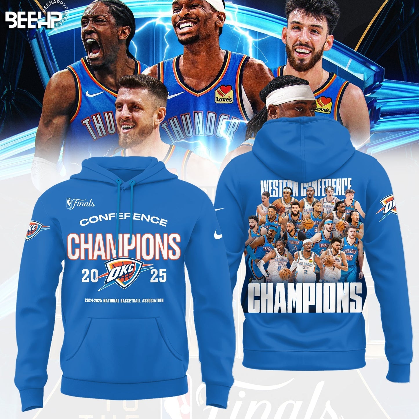 Oklahoma City Thunder 2025 Western Conference Champions Hoodie