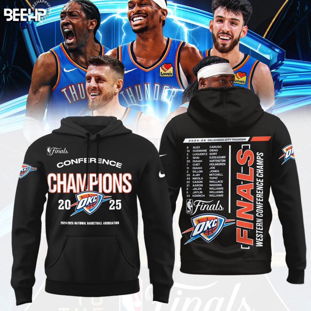 Oklahoma City Thunder 2025 Western Conference Champions Hoodie