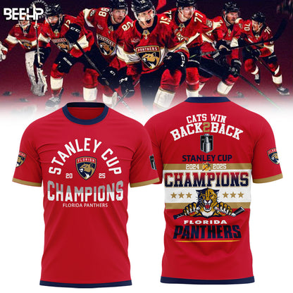 Florida Panthers Back To Back Champions Stanley Cup 2025 T-Shirt