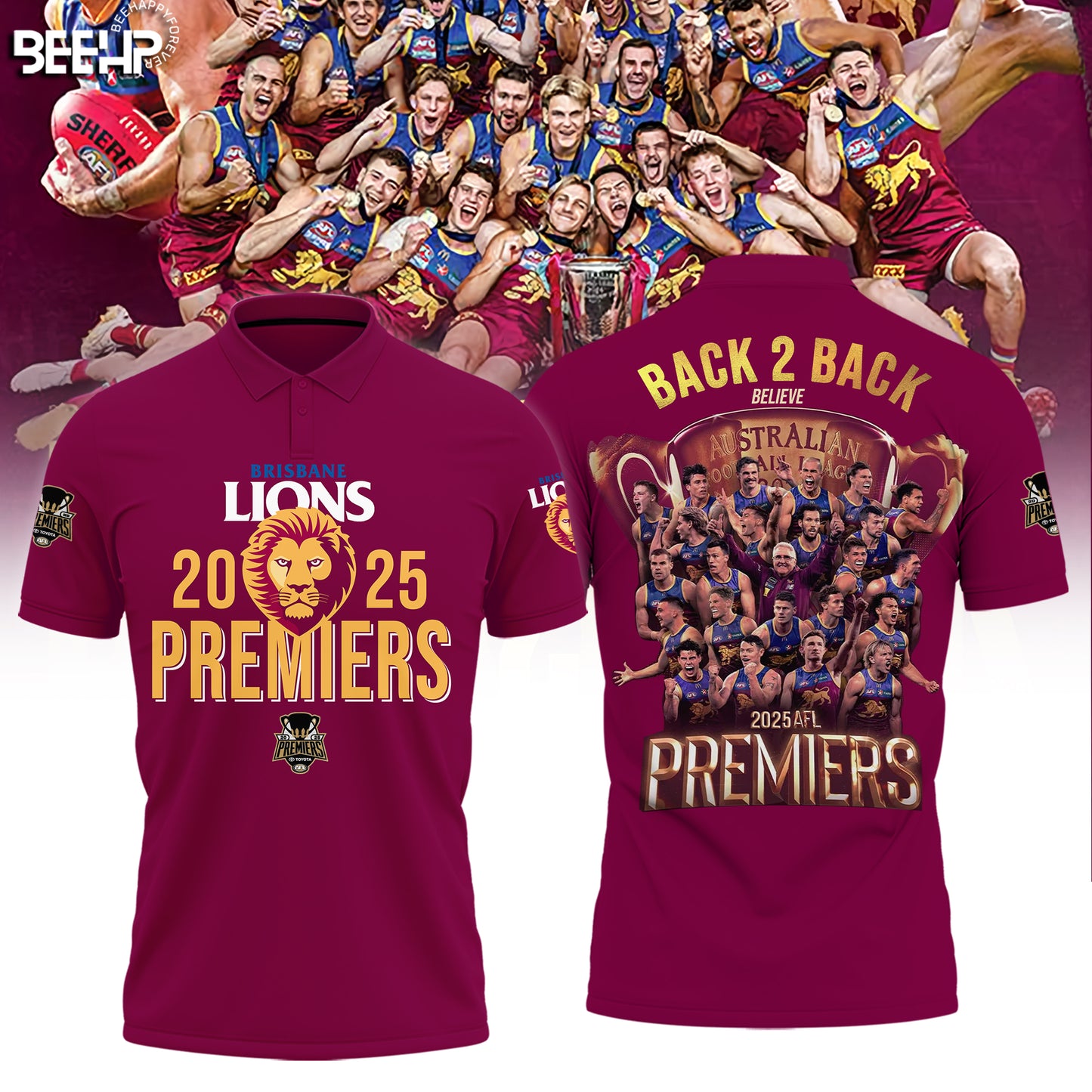 Brisbane Lions– AFL 2025 Champions Polo v4