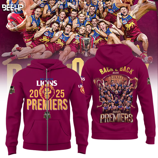Brisbane Lions 2025 Premiers Limited Edition Zip Hoodie v6