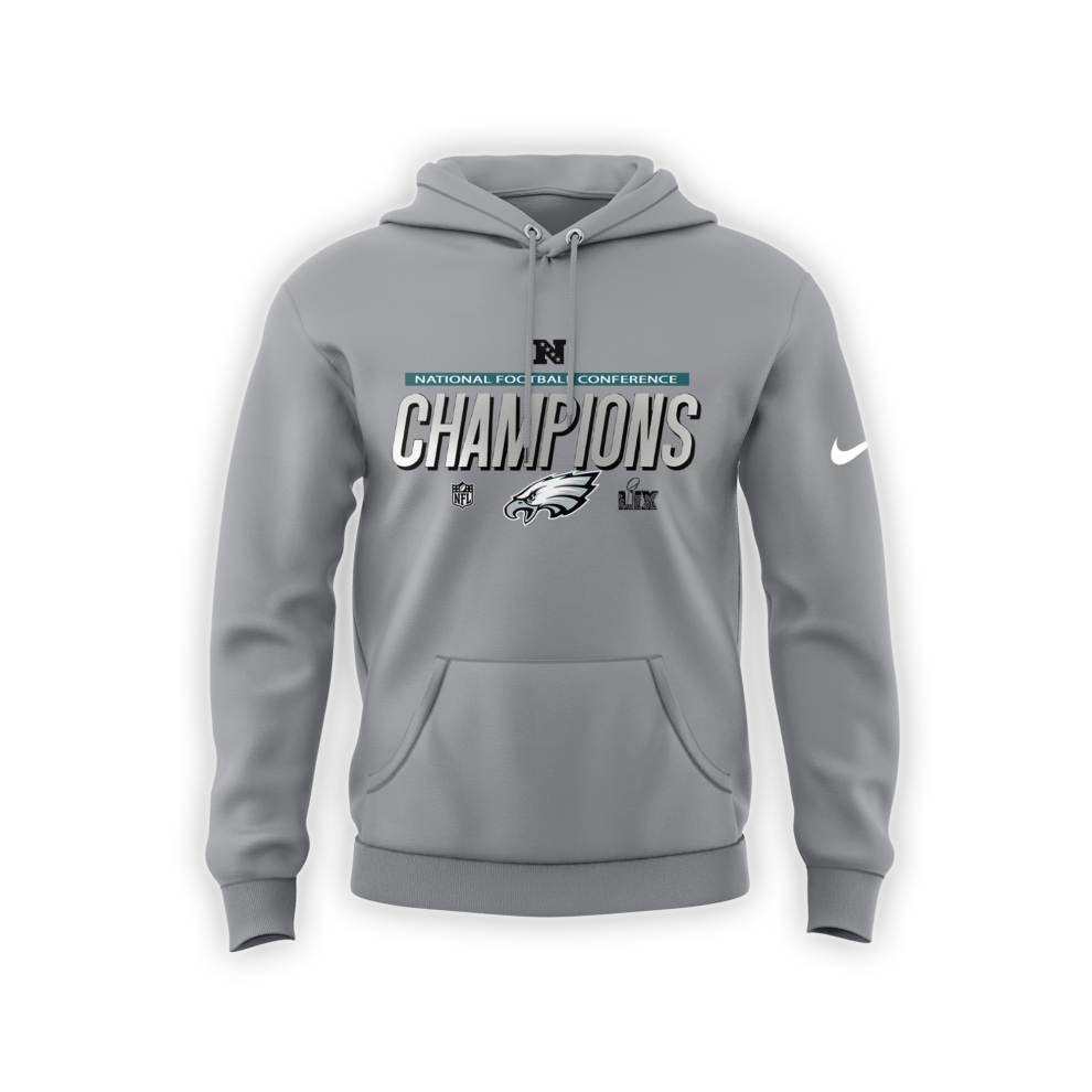 Philadelphia Eagles 2024 NFC Champions Locker Room Trophy Collection Hoodie