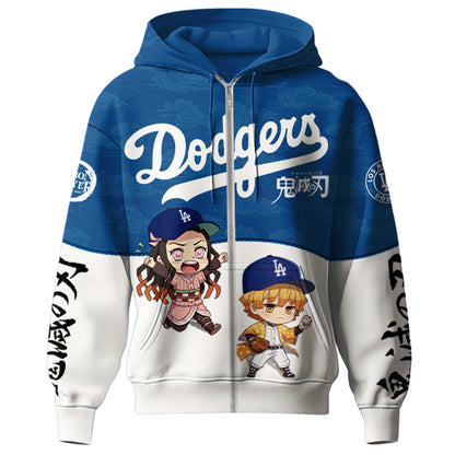 Los Angeles Dodgers MLB x Demon Slayer Special Edition Zip Hoodie 2025
