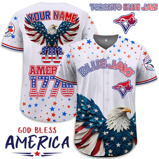 Toronto Blue Jays x Happy Independence Day Jersey Limited 2025-3D Baseball Jersey