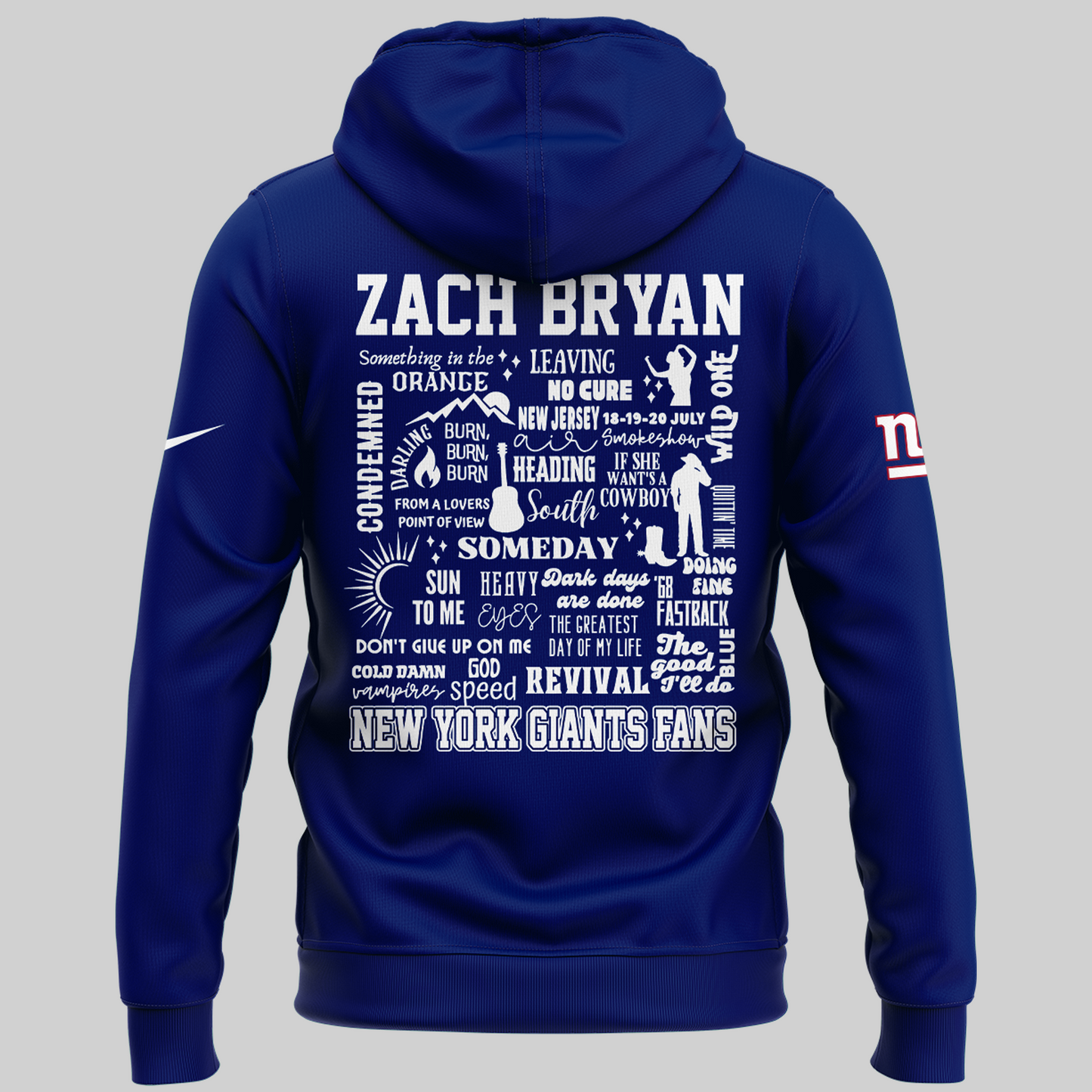 Exclusive Versio Zach Bryan x New York Giants Hoodie 2025