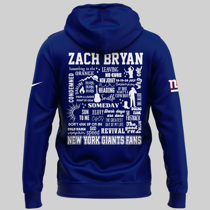 Exclusive Versio Zach Bryan x New York Giants Hoodie 2025