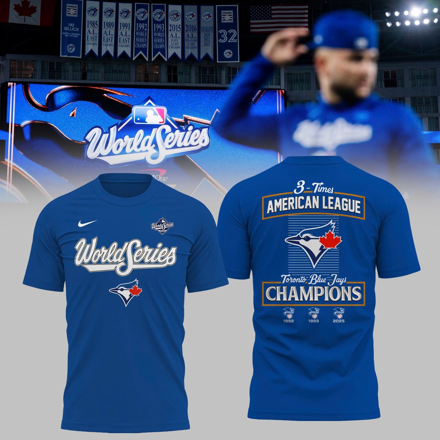 Toronto Blue Jays 2025 World Series Collection Therma Fleece Tshirt v4