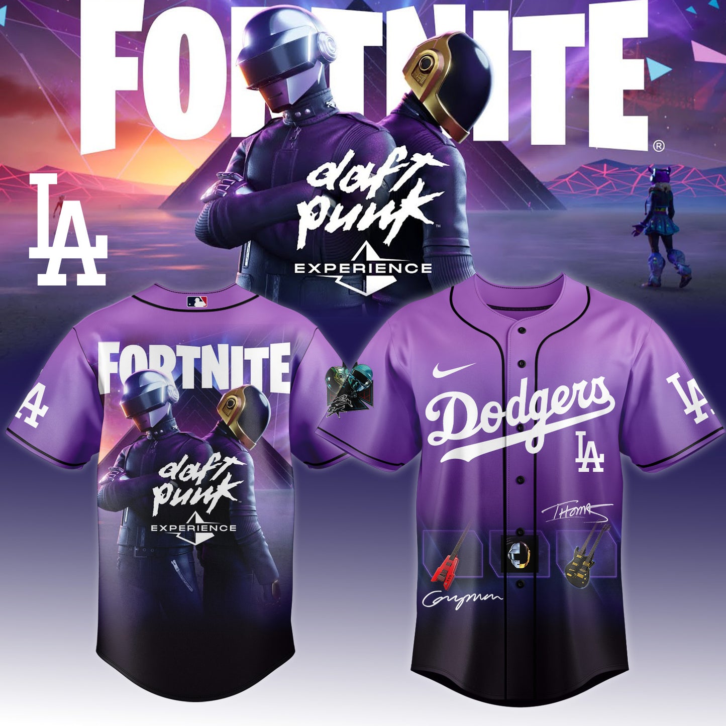 __,,,,,Los Angeles Dodgers – Fortnite x Daft Punk Experience – Jersey