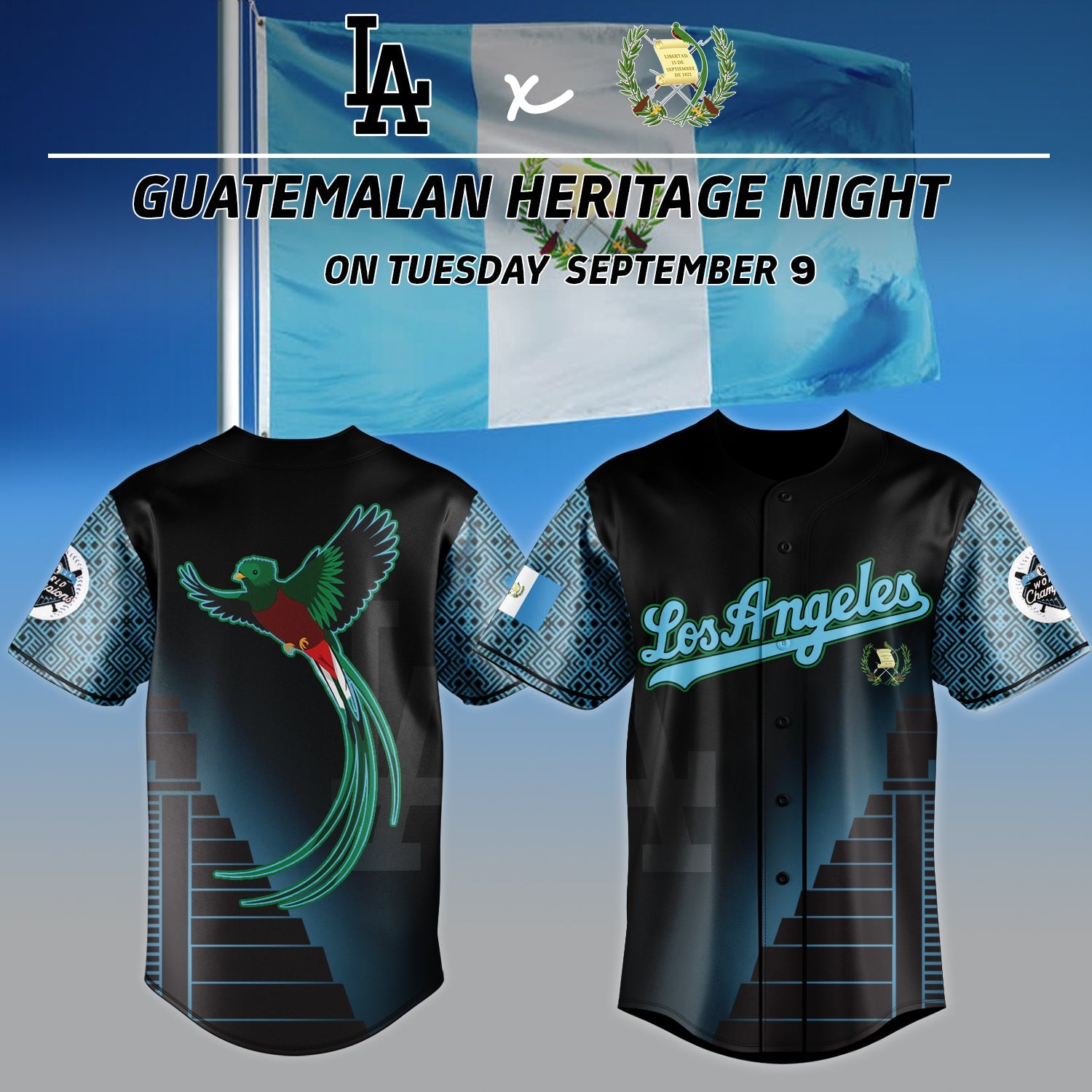 ____.Los Angeles Dodgers Guatemalan Heritage Night Special Jersey 2025