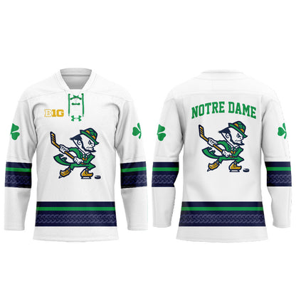 Notre Dame Fighting Irish Leprechaun Hockey 2025 Combo Jersey