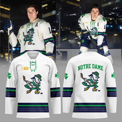 Notre Dame Fighting Irish Leprechaun Hockey 2025 Combo Jersey
