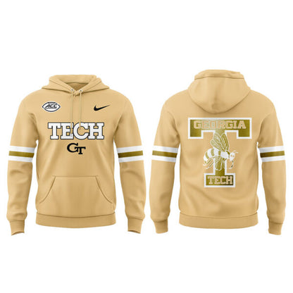 . Georgia Tech Football Sting Em Gold Uniform 2025 Combo Hoodie