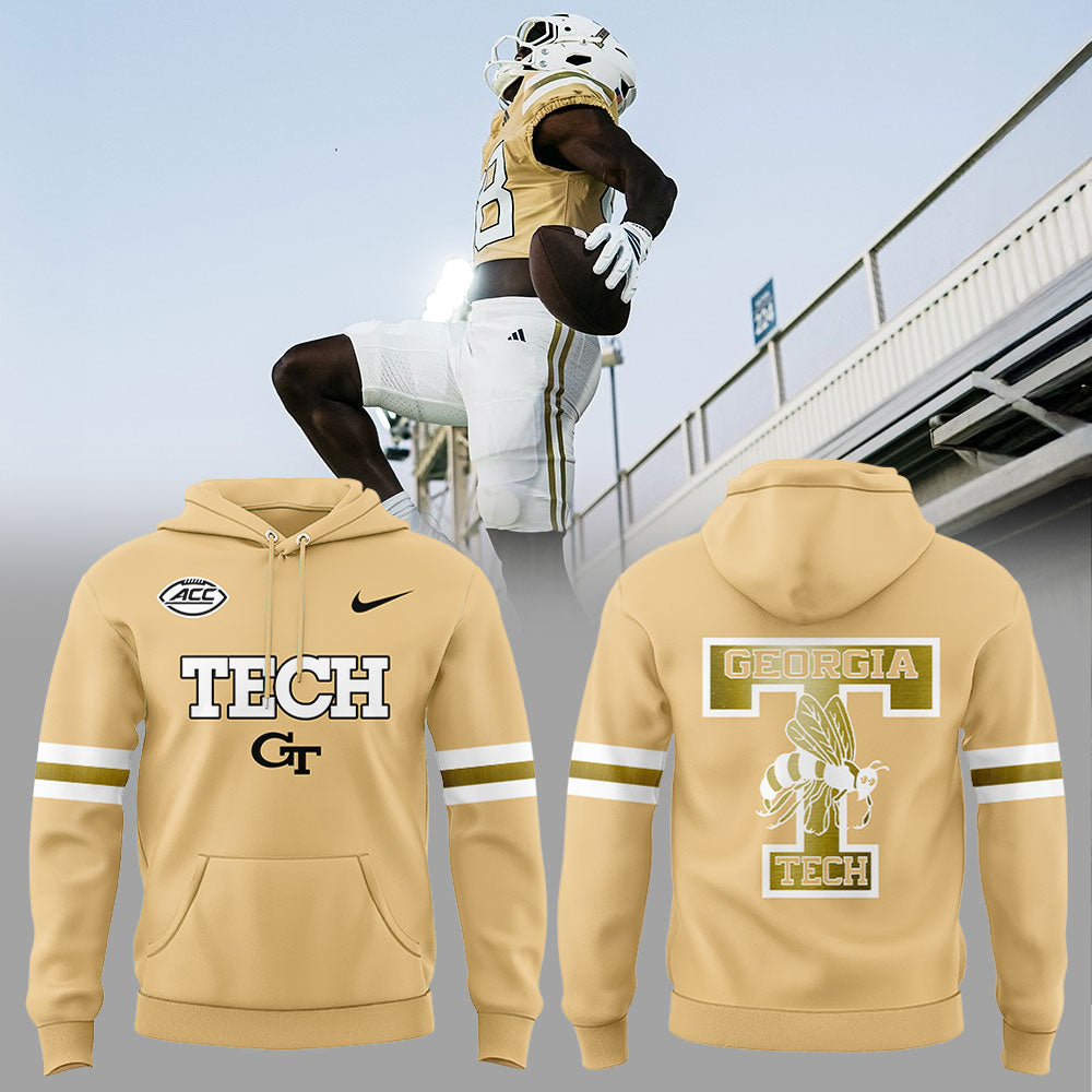 . Georgia Tech Football Sting Em Gold Uniform 2025 Combo Hoodie
