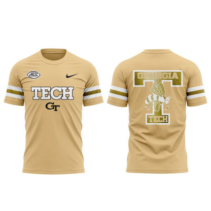 . Georgia Tech Football Sting Em Gold Uniform 2025 Combo Shirt