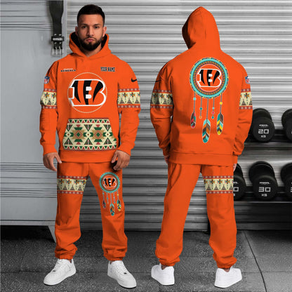 Cincinnati Bengals Hoodie Sweatpants Set,Custom Hoodie,Sport Hoodie Sweatpants Set,Sport Gifts FOR Fan IZ18