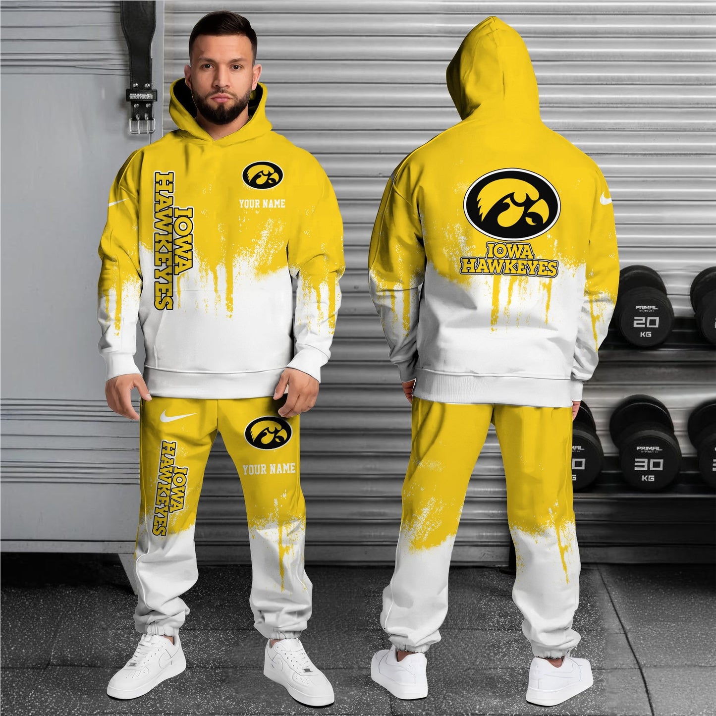 Iowa Hawkeyes Hoodie Sweatpants Set,Custom Hoodie,Sport Hoodie Sweatpants Set,Sport Gifts FOR Fan MW91